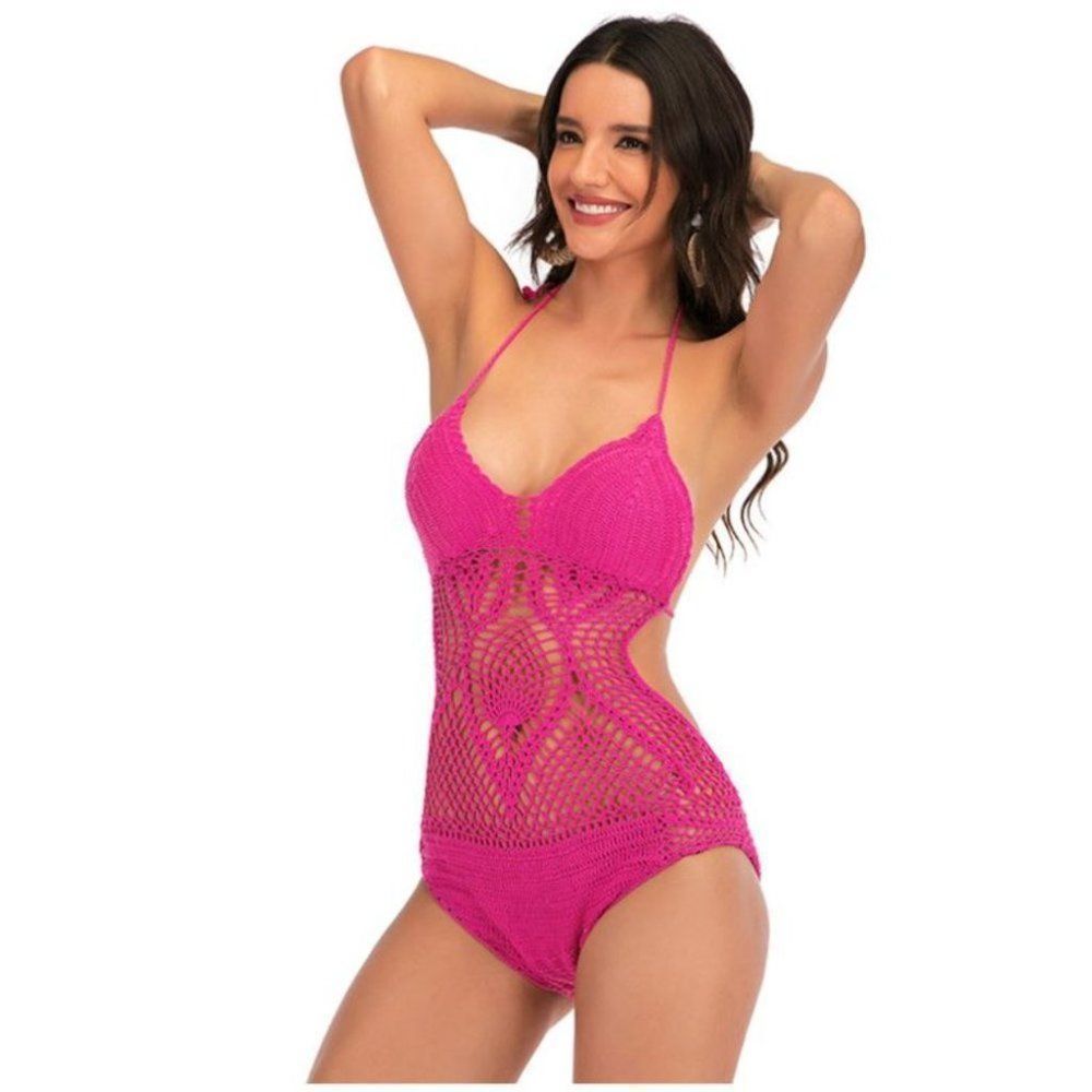 Crochet Knitted One Piece Swimsuit